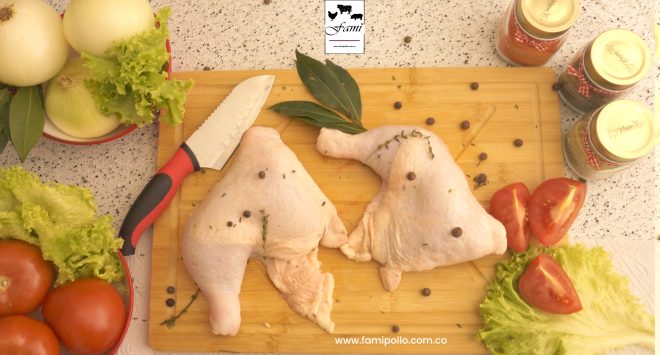 Pierna Pernil de Pollo Marinado con rabadilla x libra